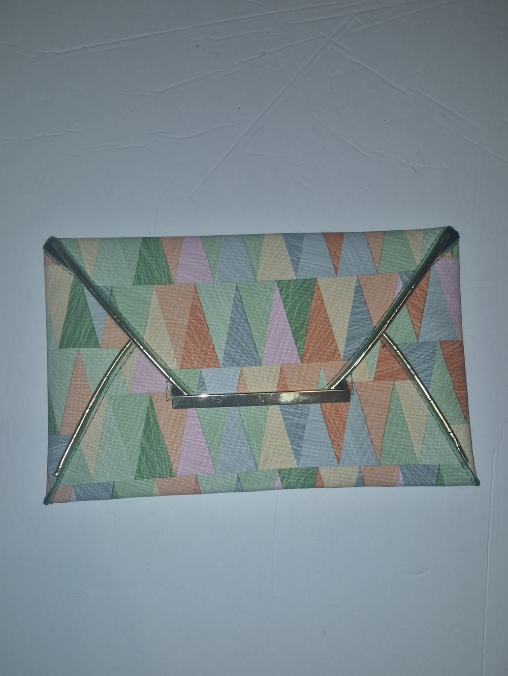 Pastel Geometric Envelope Clutch Bag
